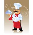 Chef cook and plate vector image
