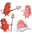 Pig angels and demons vector image