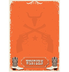 Cowboy background western poster for text vector image