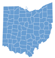 State map of Ohio by counties vector image