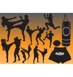 Thai boxing vector image