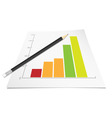 Graph with pencil Graph with pencil vector image