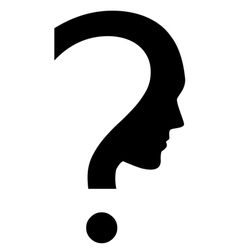 Question mark with face vector image