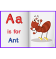 A picture of an ant in a book vector image