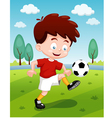 Boy playing soccer vector image