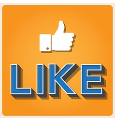 Like and thumb up Retro type font EPS10 vector image