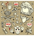 Grunge style skeched design elements vector image