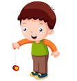 Cartoon boy playing yo-yo vector image