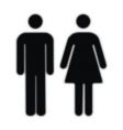 Woman and man halftones silhouettes vector image