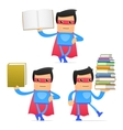 Superhero carrying book vector image