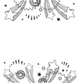 Doodle pop border horizontal vector image