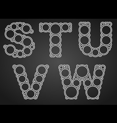 Font design made of circles in the letters vector image