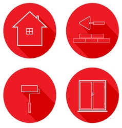 Flat icons line housing construction Flat icons line housing construction vector image