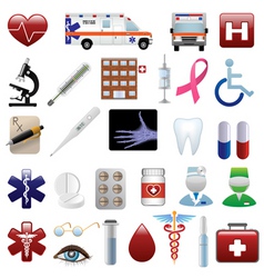 Medical and hospital icons set vector image
