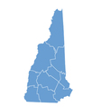 State map of New Hampshire by counties vector image