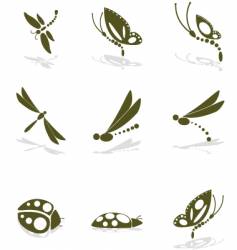 Bug icons vector image