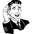 Retro guy listening Retro guy listening vector image