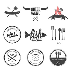 Restaurant menu design elements set vector image