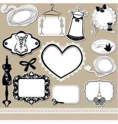 Set of frames symbols tools and accessories vector image