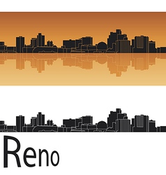 Reno skyline in orange background vector image