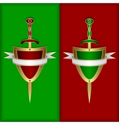 Board sword and banner vector image