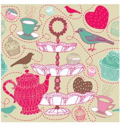 Tea background vector image