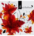 Floral invitation card vector image