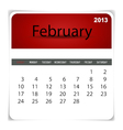 2013 calendar February vector image