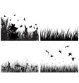 Meadow silhouettes set vector image