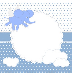 Cute baby boy card vector image