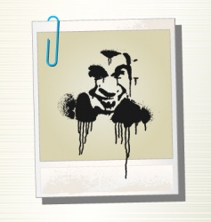 Vintage photo card vector image