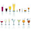 Set of cold drink glasses vector image