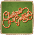 Hand-lettered vintage Christmas card vector image