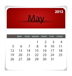2013 calendar May vector image