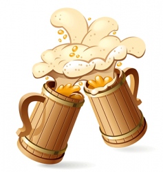 Beer mugs vector image