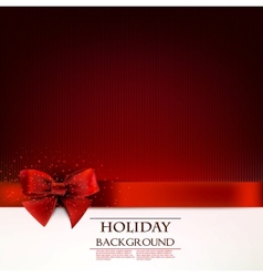 Elegant holiday background with red bow and space vector image