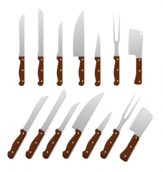 Set of kitchen knifes vector image