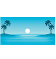 Tropical beach with palm trees vector image