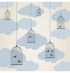 Birdie in a cage vector image