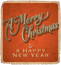 Hand-lettered vintage Christmas card vector image