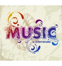 Hand drawn music lettering vector image
