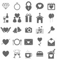 Wedding icons on white background vector image