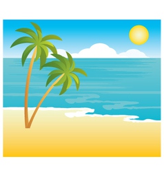 Beach with palm trees vector image