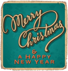 Hand-lettered vintage Christmas card vector image