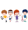 Cartoon kids sports characters vector image