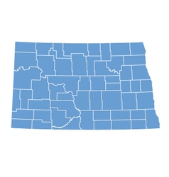 State map of North Dakota by counties State map of North Dakota by counties vector image