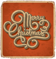 Hand-lettered vintage Christmas card vector image