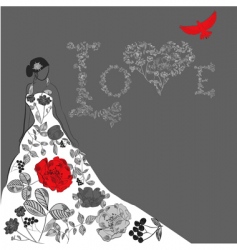 Template for wedding card vector image