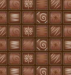 Seamless chocolate pattern vector image