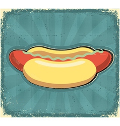 Hot dogs poster retro vector image